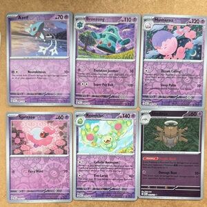 10 Psychic Pokemon Trading Cards - All Holo/Reverse Holo
